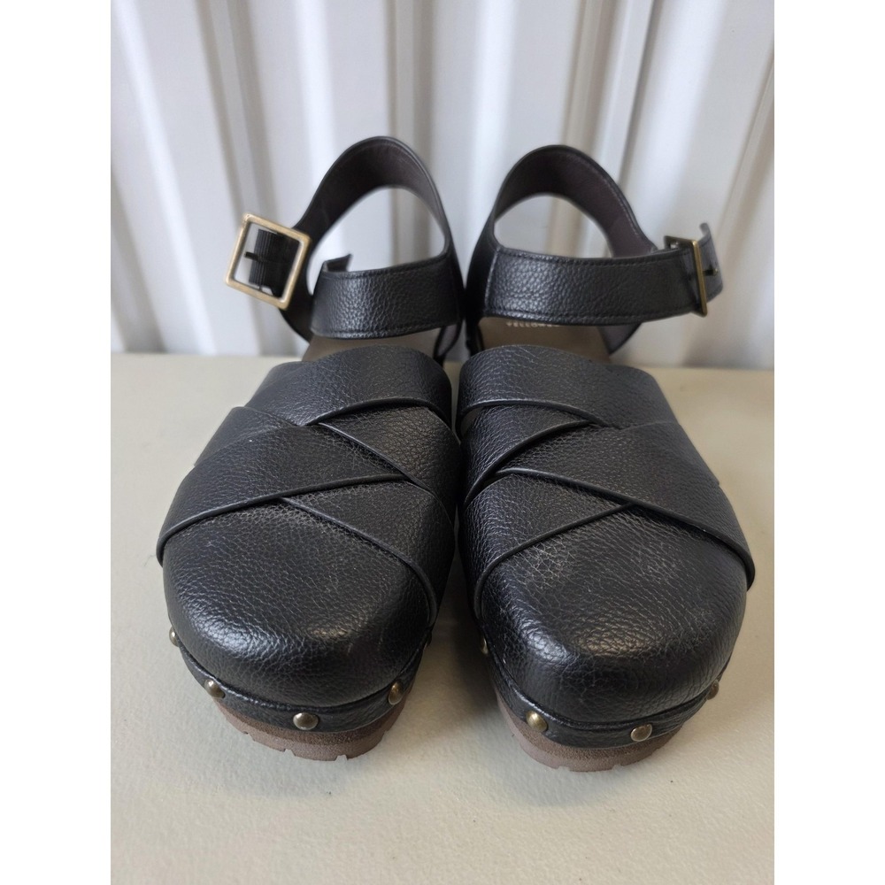 Yellow Box Sandals Womens Size 6.5 Black Rethel Studded Wedge Platform Strappy - Picture 7 of 10